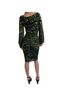 FUZZI 100% Polyester Animal Print Black Green Cocktail Dress Size XS - photo 2