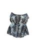 Free People Print Multi Color Short Sleeve Blouse Size M - photo 2