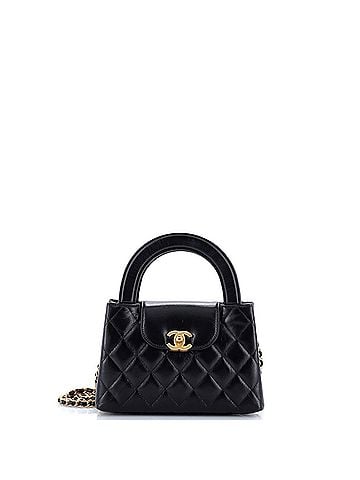 Chanel Kelly Top Handle Shopping Bag Quilted Shiny Aged Calfskin Mini (view 1)