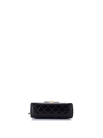 Chanel Kelly Top Handle Shopping Bag Quilted Shiny Aged Calfskin Mini (view 2)