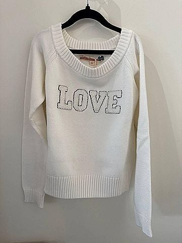 Vintage Havana Girl's Chennille Patch Love Sweater (view 2)