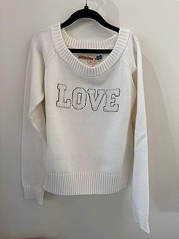 Vintage Havana Girl's Chennille Patch Love Sweater (view 2)
