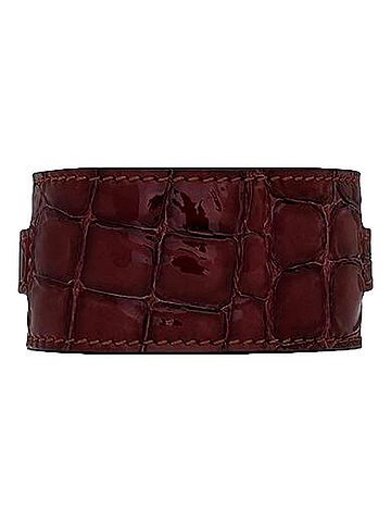 Saint Laurent Women's Le Carre Croc Embossed Leather Double Wrap Bracelet (view 2)