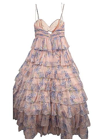 Mac Duggal Floral Cut Out Ruffle Layered Gown Cocktail Dress (view 2)