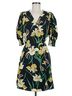 MNG 100% Polyester Floral Black Yellow Green Pink White Casual Dress Size 8 - photo 1