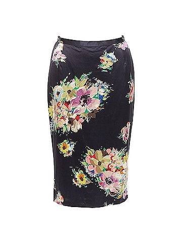 Dolce & Gabbana DOLCE GABBANA black silk blend multicolor floral print pencil skirt IT40 S (view 1)