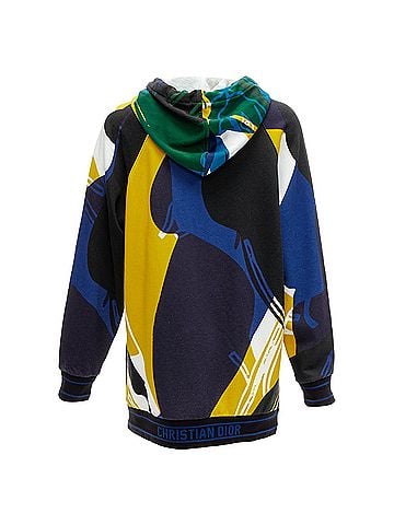 Christian Dior CHRISTIAN DIOR 2022 Runway logo hem abstract colorblock hoodie XS (view 1)