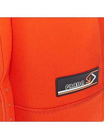 Prada rare PRADA 2018 Runway orange virgin wool belted puffer lined long vest IT38 XS (view 2)