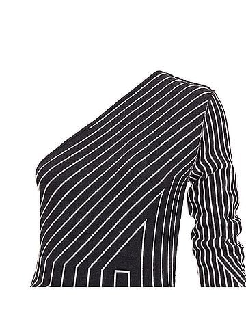 Rick Owens RICK OWENS 2020 Ziggy geometric graphic lines one shoulder slit dress XS Rosalia (view 2)