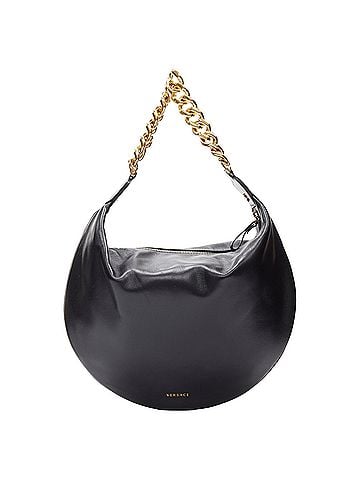 Versace VERSACE Runway black medusa lamb leather gold tone chain hobo top handle bag (view 2)