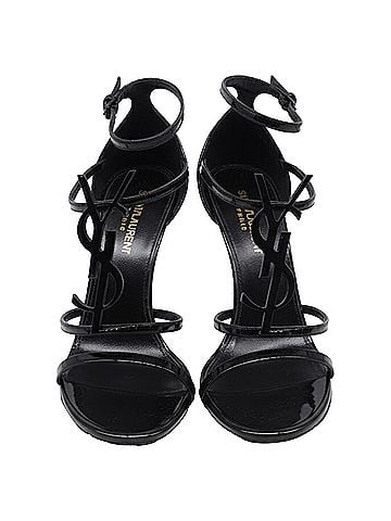 Saint Laurent Saint Laurent Cassandra Sandals in Black Patent Leather (view 2)