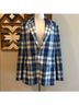 Ralph Lauren Collection Plaid Blue White Blazer Size 12 - photo 3