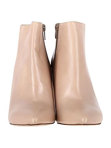 Stuart Weitzman  Stuart Weitzman Block-Heel Ankle Boots in Nude Leather (view 2)