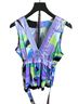 ECI Graphic Multi Color Purple Blue Sleeveless Blouse Size M - photo 1