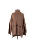 Joseph Stripes Solid Brown Tan Turtleneck Sweater Size L - photo 1