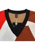 Stefanel Color Block Orange Brown Pullover Sweater Size S - photo 10