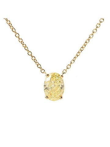 Tiffany & Co. TIFFANY&Co. Tiffany & Co. Single Diamond Oval 0.84ct SI1-ME Women's 18K Yellow Gold (YG) Necklace A Rank Used Ginzo (view 1)