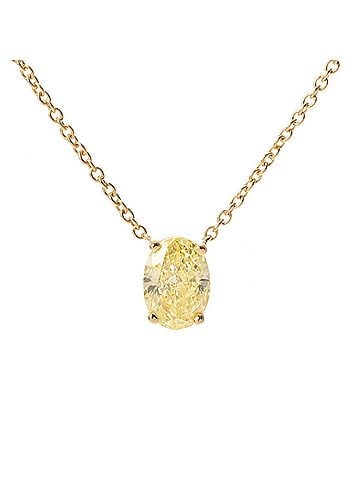 Tiffany & Co. TIFFANY&Co. Tiffany & Co. Single Diamond Oval 0.84ct SI1-ME Women's 18K Yellow Gold (YG) Necklace A Rank Used Ginzo (view 2)