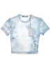 KITH 100% Polyester Tie-dye Blue White Gray Short Sleeve T-Shirt Size XS - photo 1