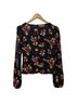 Reformation Floral Black Multi Color Long Sleeve Blouse Size M - photo 2