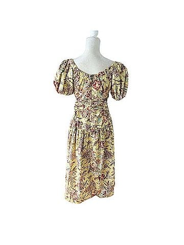 Ulla Johnson Golda cutout printed cotton-poplin midi dress Casual Dress (view 2)