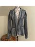 Xhilaration Stripes Gray White Blazer Size M - photo 3