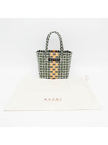 MARNI Marni Micro Basket Bag MW55F Women's Polypropylene,Leather Handbag Khaki,Yellow (view 2)