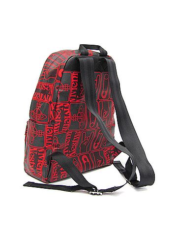 Vivienne Westwood Vivienne Westwood TAGS2 Men's Leather,PVC Backpack Dark Gray,Red Color (view 2)