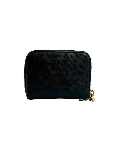 Prada PRADA Saffiano Leather Round Zip Coin Case, Wallet, Black, 36337 (view 2)