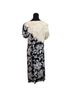 Citron Floral Black White Tan Casual Dress Size L - photo 2