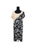 Citron Floral Black White Tan Casual Dress Size L - photo 1