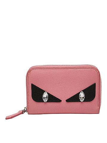Fendi Fendi Monster Wallet/Coin Purse, 8M0313, Pink/Black Leather, Women's FENDI (view 1)