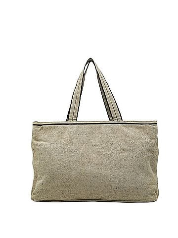 Prada Prada Triangle Logo Plate Tote Bag, White & Black Canvas, Women's PRADA (view 1)