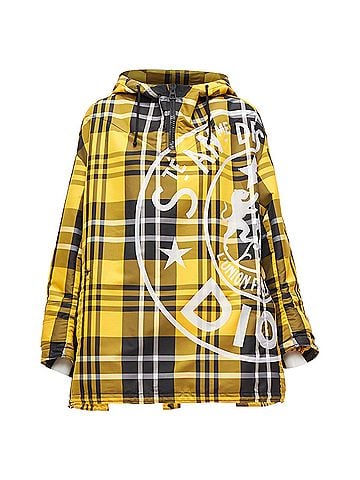 Christian Dior CHRISTIAN DIOR 2022 Runway yellow tartan half zip hooded nylon popover XS (view 1)