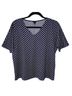 Ann Taylor Graphic Blue Black White Short Sleeve Top Size M - photo 1