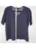 Ann Taylor Graphic Blue Black White Short Sleeve Top Size M - photo 4