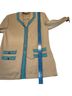 St. John Collection Solid Tan Blue Cardigan Size 10 - photo 10