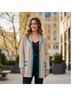 St. John Collection Solid Tan Blue Cardigan Size 10 - photo 4