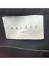 Sandro 100% Leather Chevron-herringbone Black Skort Size XS - photo 3