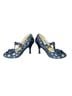 Irregular Choice Graphic Black Gold Heels Size 9 - photo 2