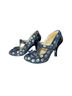Irregular Choice Graphic Black Gold Heels Size 9 - photo 4
