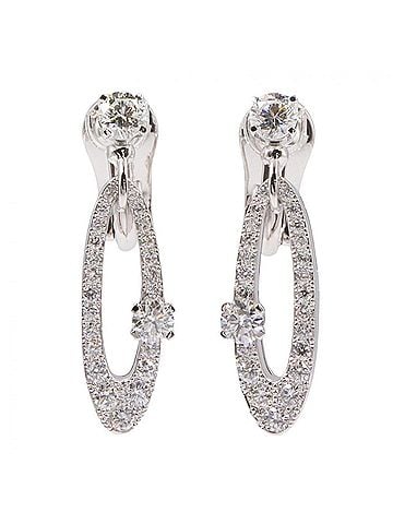 Bvlgari Bulgari BVLGARI Elysia Diamond Earrings, 18KWG (White Gold), Diamond, Women's, Silver Tone, Clear Tone (view 1)