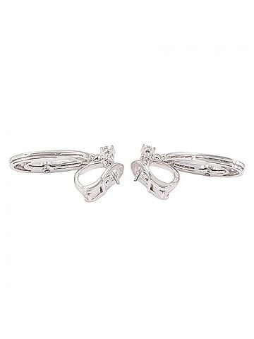 Bvlgari Bulgari BVLGARI Elysia Diamond Earrings, 18KWG (White Gold), Diamond, Women's, Silver Tone, Clear Tone (view 2)