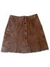 Massimo Dutti Solid Brown Leather Skirt Size S - photo 1