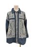 Blue Velvet Floral Blue Button-Down Shirt Size S - photo 1