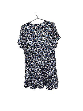 Reiss Lulu Blue Ditsy Flippy Casual Dress (view 2)