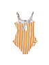 Cupshe Stripes Floral Orange White One Piece Swimsuit Size S - photo 3