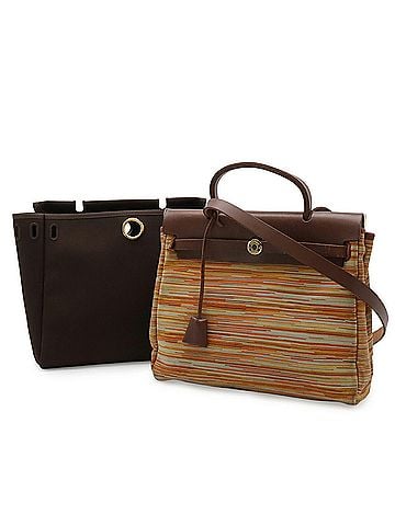 Hermès HERMES Herbag Ad PM Shoulder Bag Handbag Vache Leather Havana Brown ?F Stamp (view 1)