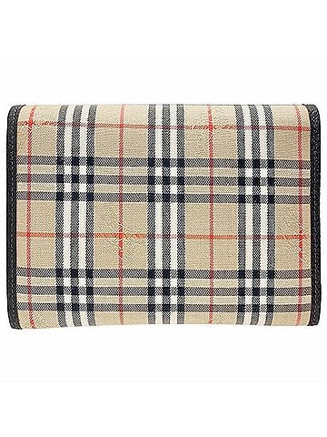 Burberry Burberry Pouch, Check Multi-Pouch, Canvas and Leather, Beige Dark Brown, BURBERRY Burberrys, Multi-Case, XW-16885 (view 2)