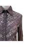 Escada 100% Silk Floral Black Gray Long Sleeve Blouse Size 8 - photo 4